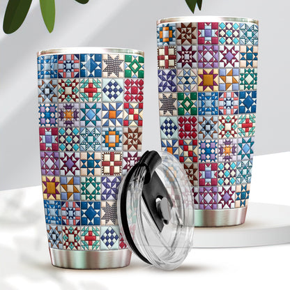 Sewing Lover 20 oz Tumbler Traditional Quilt Blocks