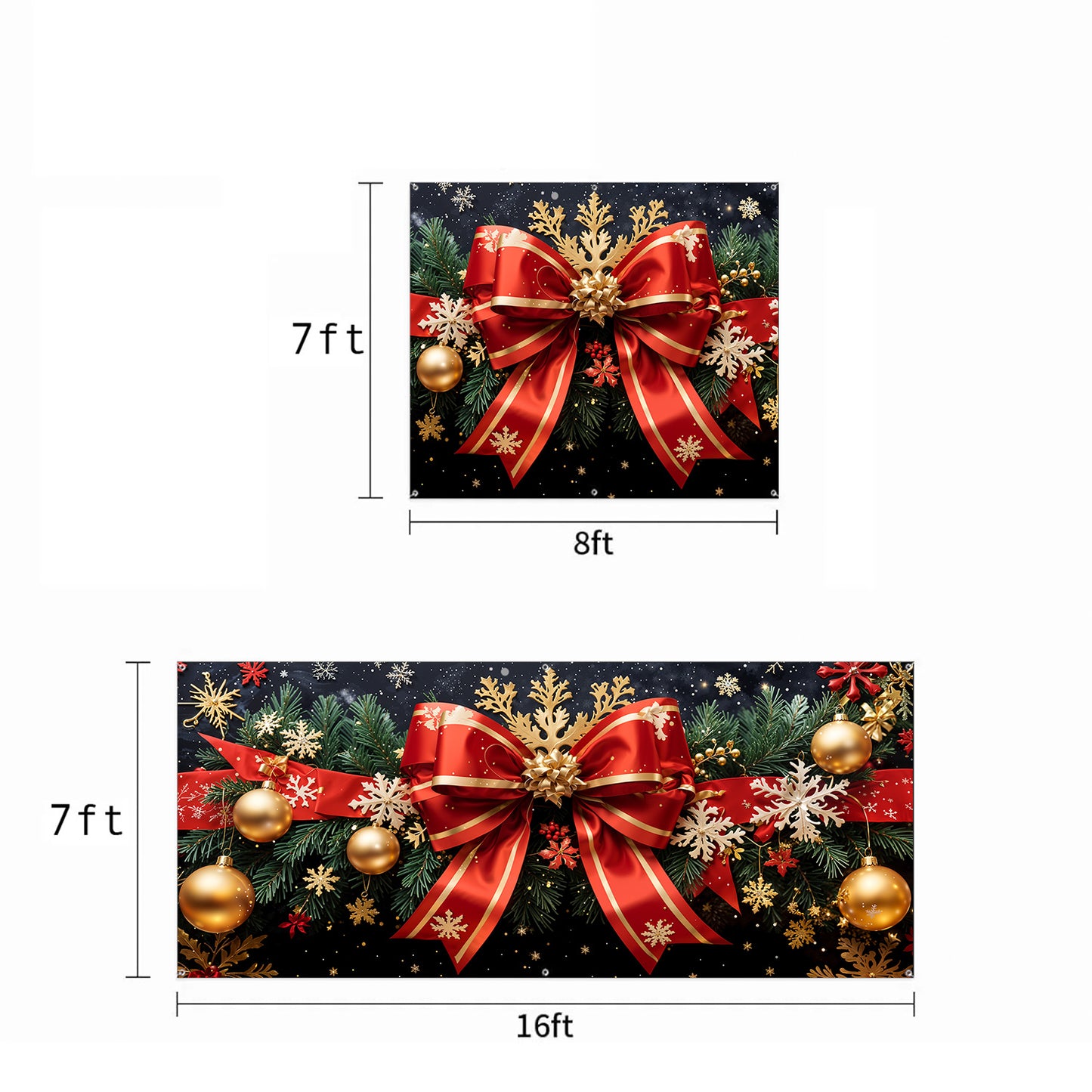 Christmas Garage Door Banner Decoration - Red Ribbon Magic Wrapped in Joy