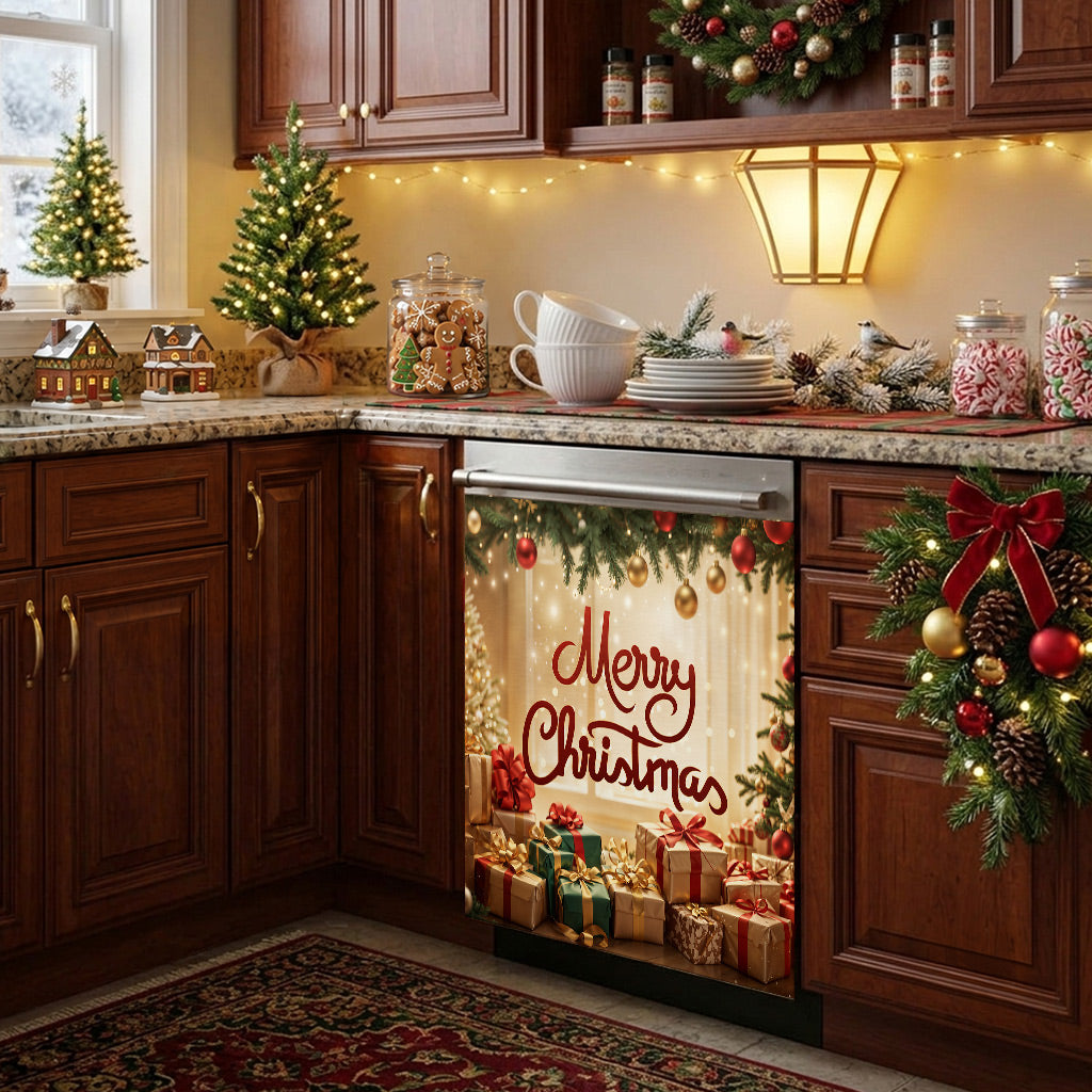 Christmas Magnetic Dishwasher Cover Merry Christmas Magic
