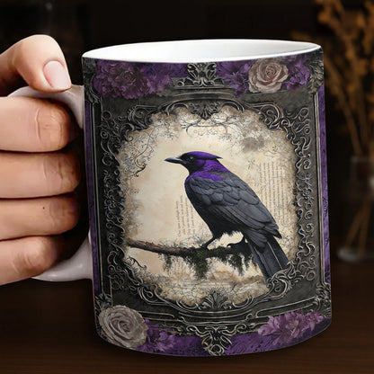 Gothic Ceramic Mug Violet Raven