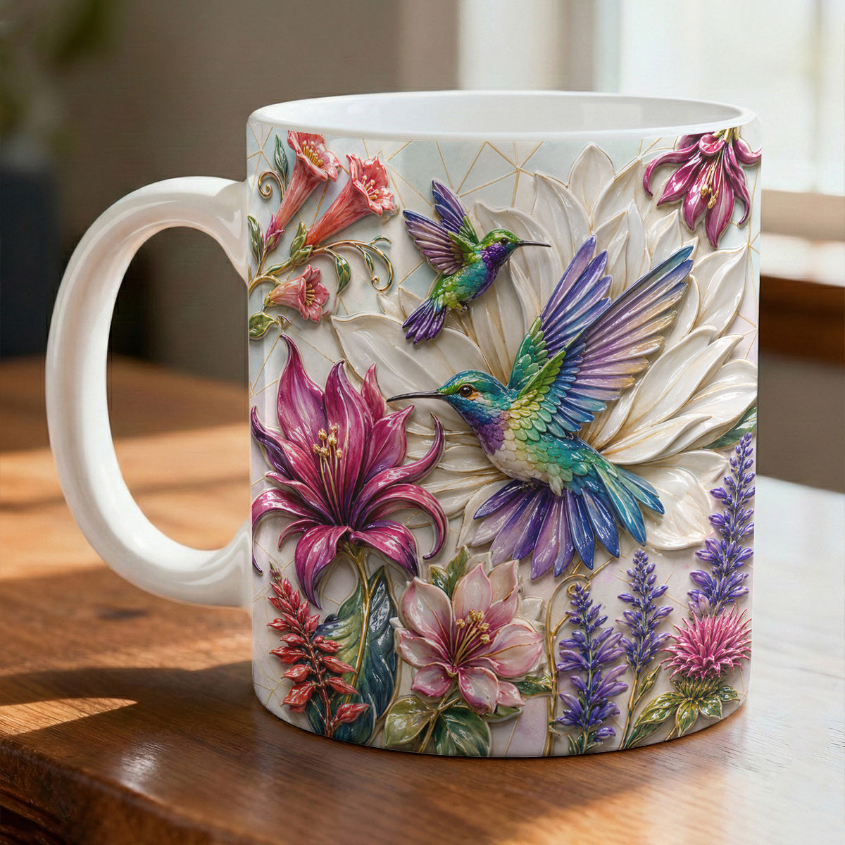 Hummingbird Ceramic Mug Hummingbird Garden Bloom Harmony