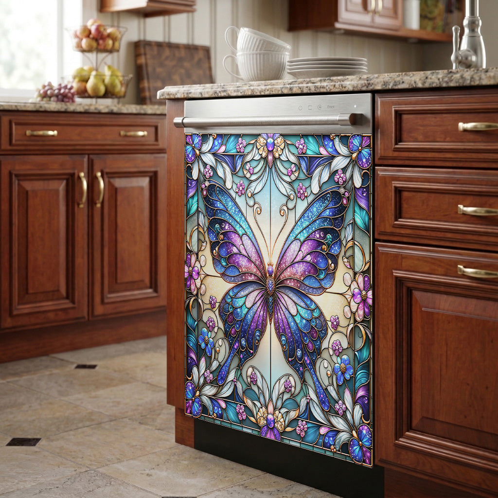 Butterfly Magnetic Dishwasher Cover Jewelwing Butterfly Garden