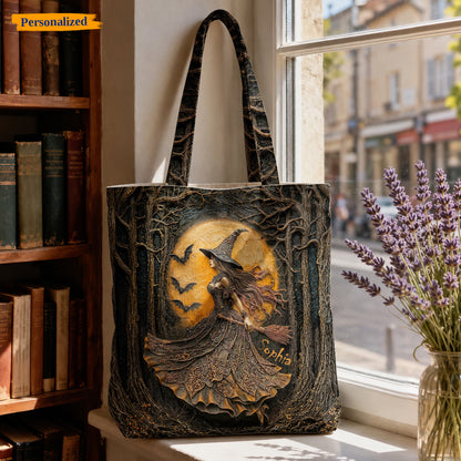 Witch Canvas Tote Bag Personalized Witch of the Amber Moon