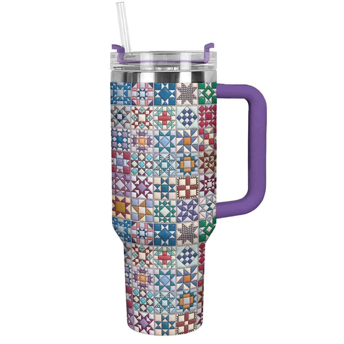 Sewing Lover 40 oz Tumbler Traditional Quilt Blocks