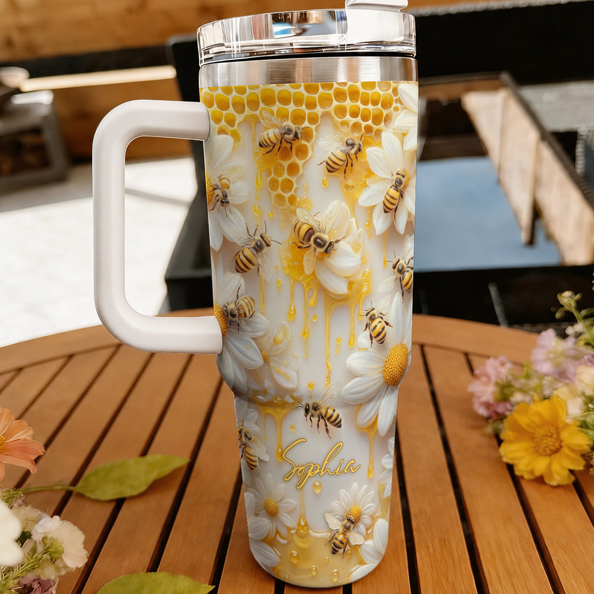 Personalized Honeybee Garden 40 oz Tumbler