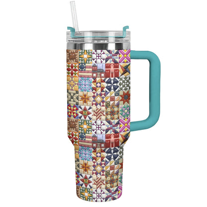 Sewing Lover 40 oz Tumbler Quilt Blocks
