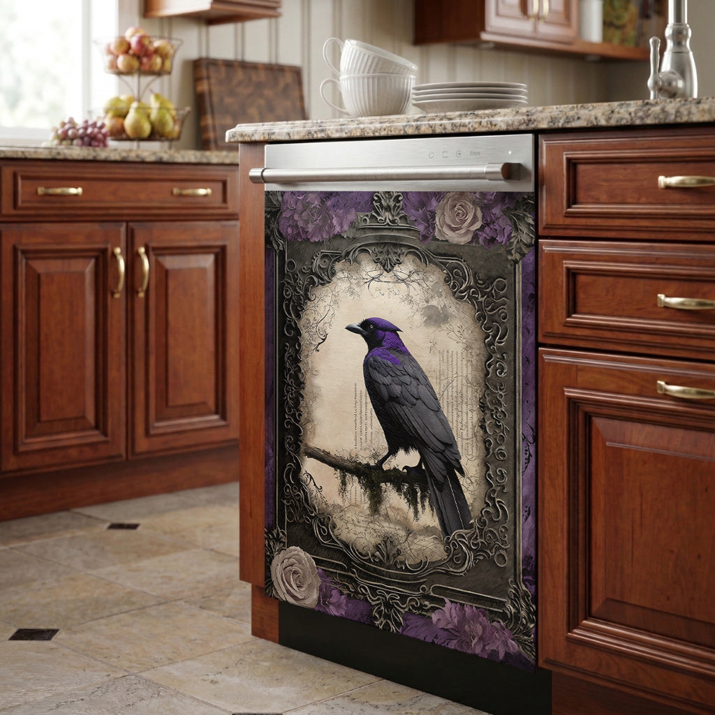 Gothic Magnetic Dishwasher Cover Violet Raven