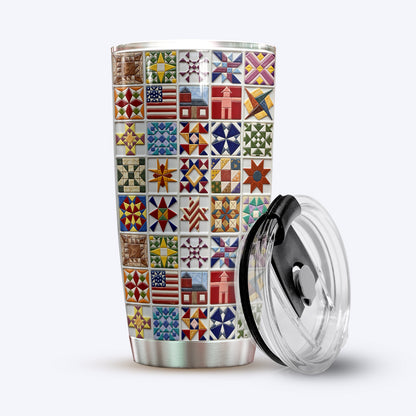 Sewing Lover 20 oz Tumbler Vintage Quilt Blocks
