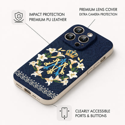 Mary Leather Phone Case Crown Of Grace