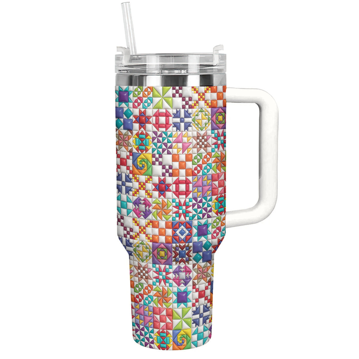 Sewing Lover 40 oz Tumbler Colorful Quilt Blocks