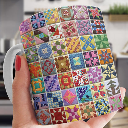 Sewing Lover 11Oz Mug Patchwork Melody Quilt Blocks