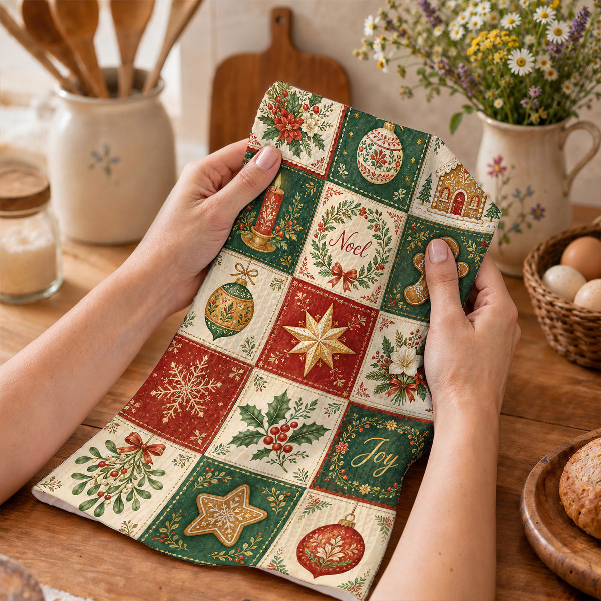 Christmas Kitchen Towel Christmas Patchwork