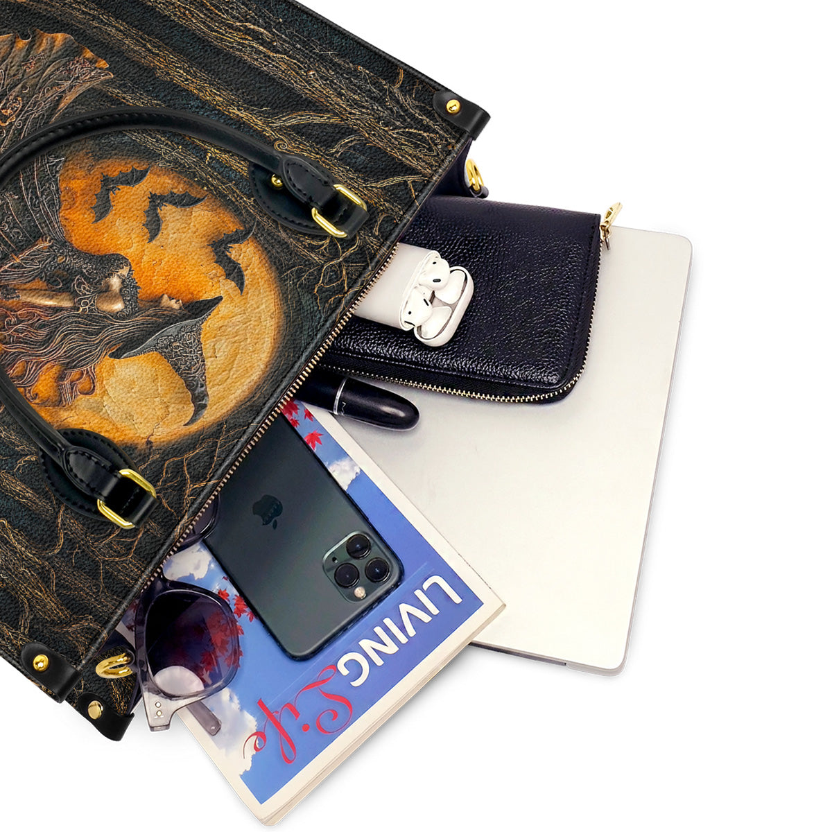 Witch Leather Handbag Personalized Witch of the Amber Moon