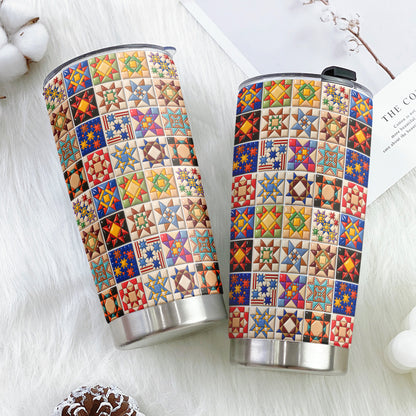 Quilt Blocks 20 oz Tumbler Patchwork Heritage