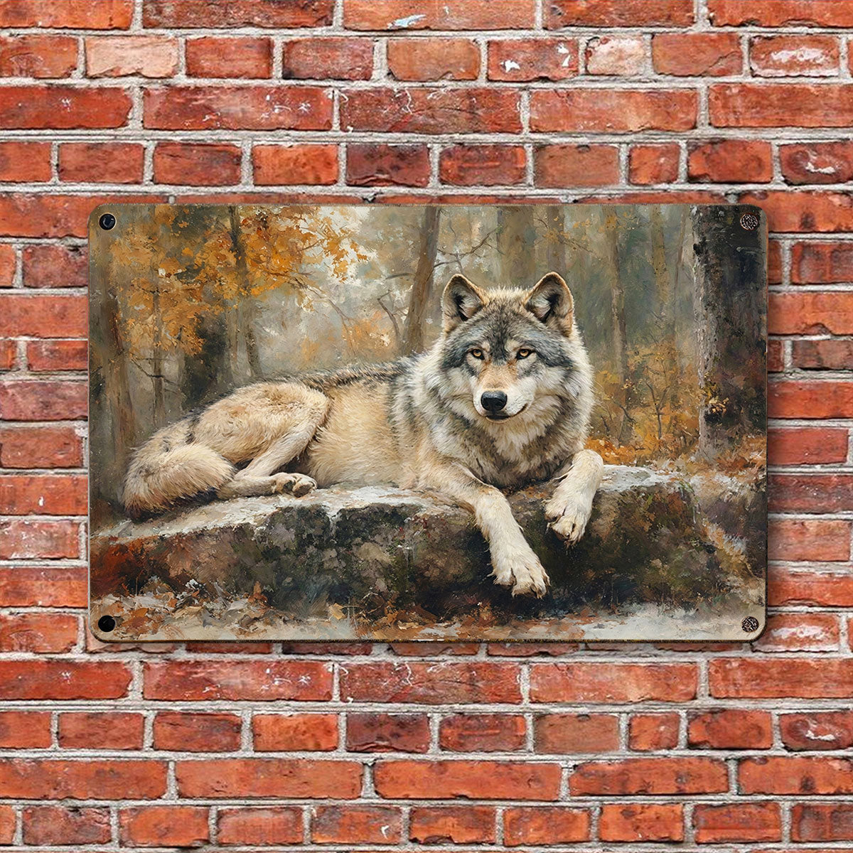 Wolf Metal Sign Spirit of the Wild