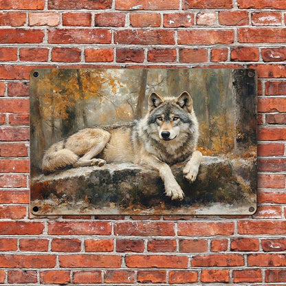 Wolf Metal Sign Spirit of the Wild