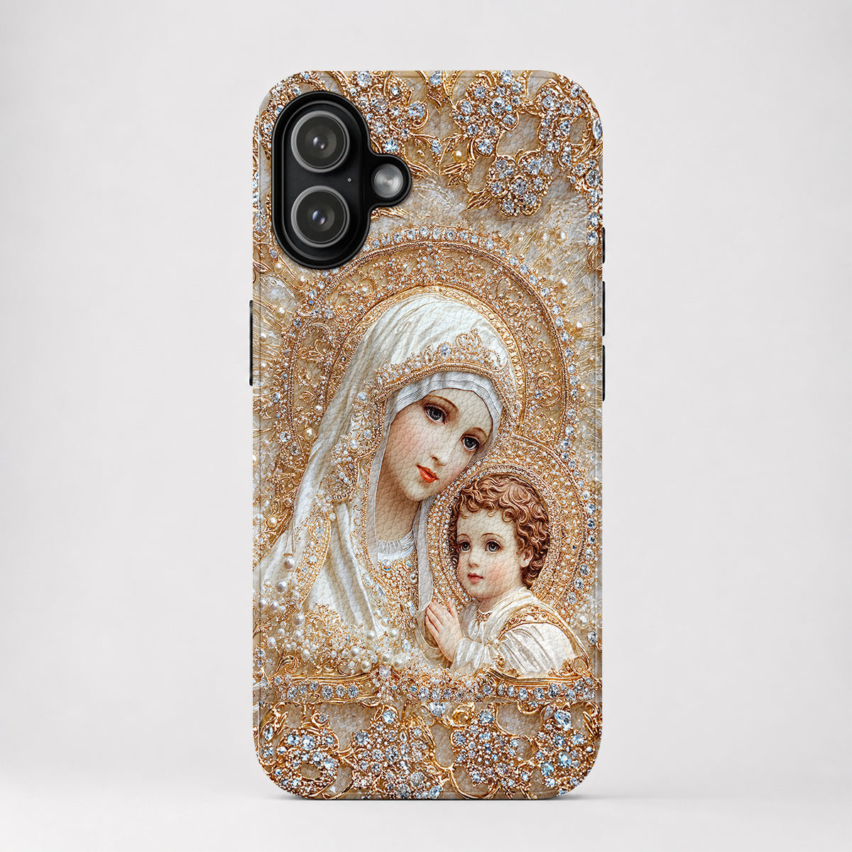Mary Leather Phone Case Heavenly Grace In Radiant Splendor