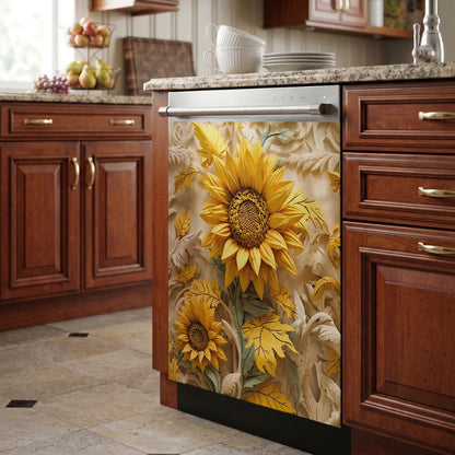 Sunlit Harvest Sunflower Magnetic Dishwasher Cover