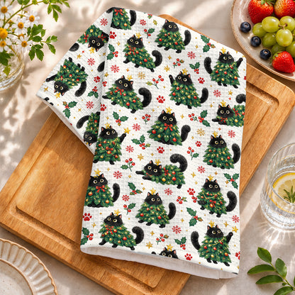 Christmas Kitchen Towel Meowy Little Christmas
