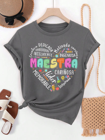 Spanish Teacher Graphic Tee Maestra’s Heart
