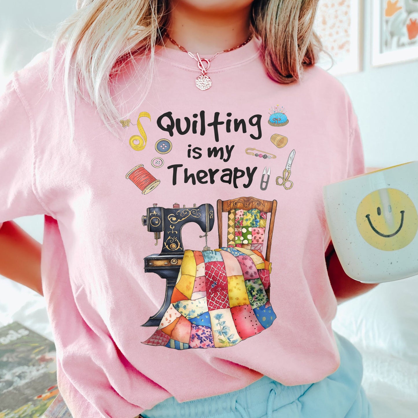 Sewing Lover Graphic Tee Quilting Is My Therapy