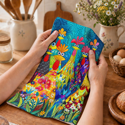 Chicken Kitchen Towel Colorful Chicken Garden