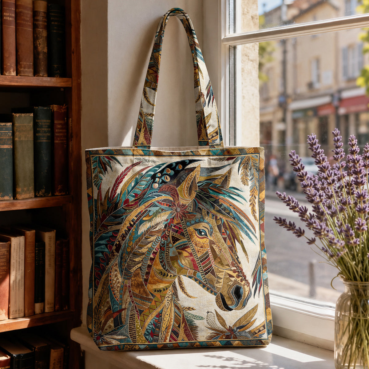 Horse Canvas Tote Bag Native Horse Spirit