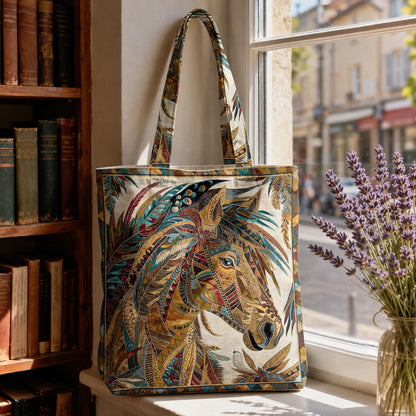 Horse Canvas Tote Bag Native Horse Spirit