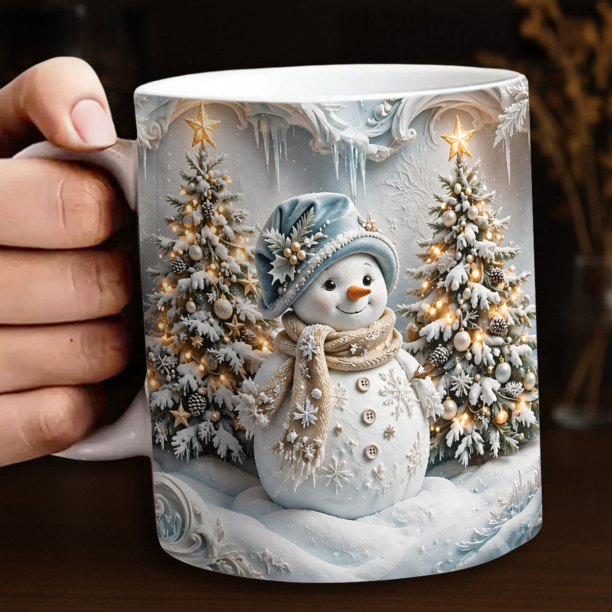 Christmas Ceramic Mug Winter Wonderland Snowman