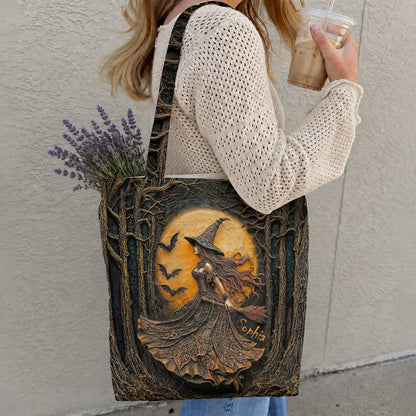 Witch Canvas Tote Bag Personalized Witch of the Amber Moon