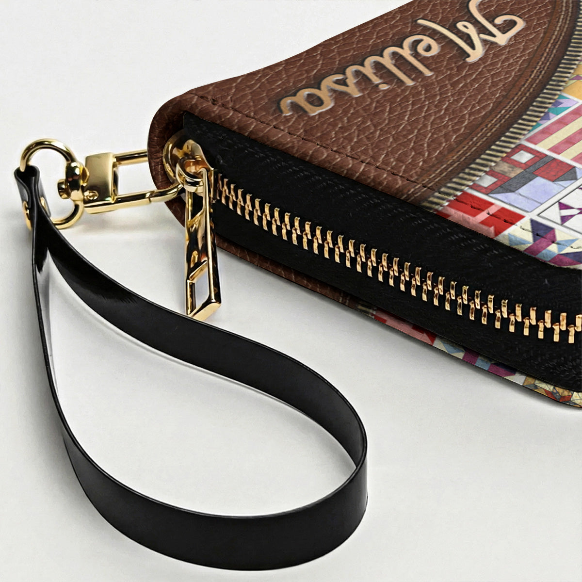 Sewing Lover Leather Wallet Personalized Quilt Blocks