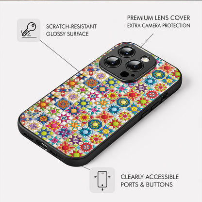 Sewing Lover Phone Case Colorful Star Quilt Blocks