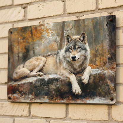 Wolf Metal Sign Spirit of the Wild