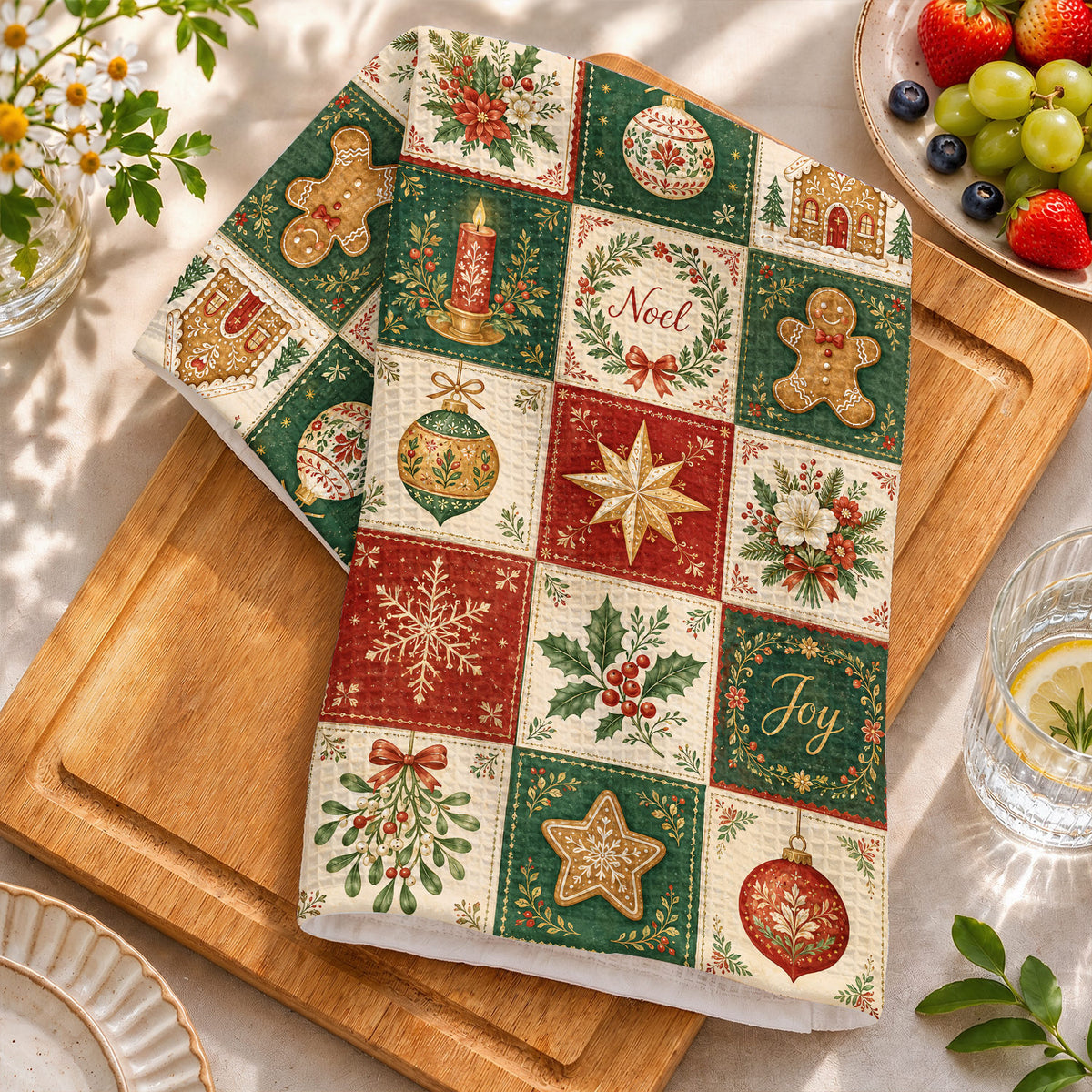 Christmas Kitchen Towel Christmas Patchwork