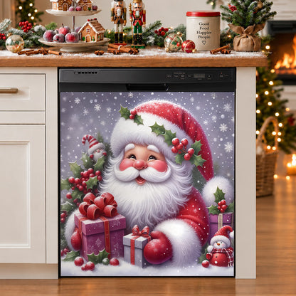 Christmas Magnetic Dishwasher Cover Jolly Santa Christmas
