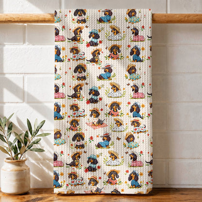 Dachshund Lady Kitchen Towel