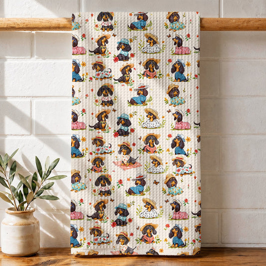 Dachshund Lady Kitchen Towel