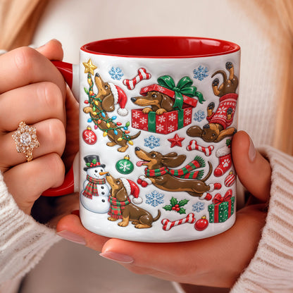 Dachshund Christmas Ceramic Accent Mug Christmas Dachshund Wonderland