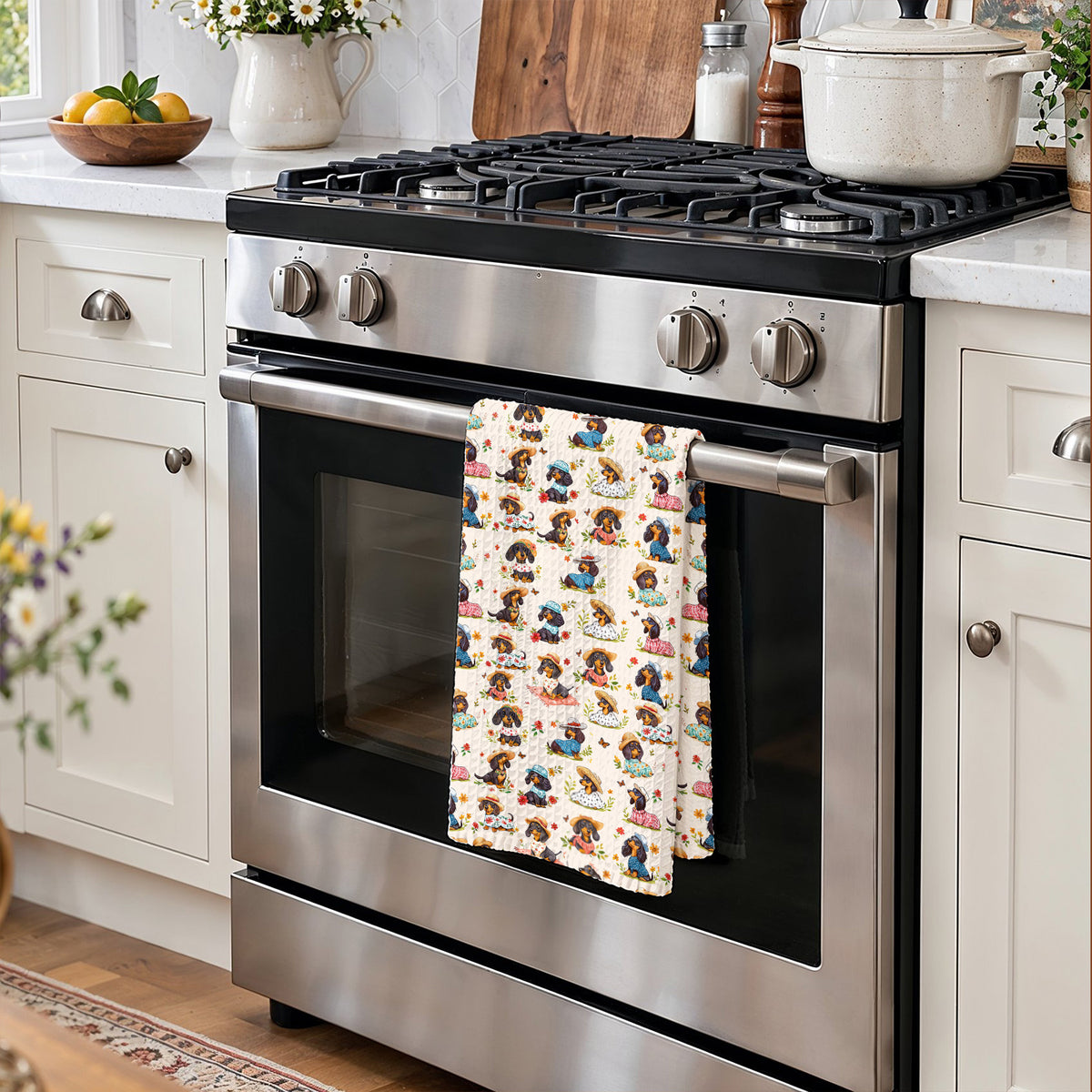 Dachshund Lady Kitchen Towel