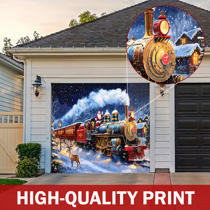 Christmas Garage Door Banner Decoration - Santa's Magical Christmas Express