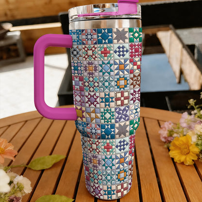 Sewing Lover 40 oz Tumbler Traditional Quilt Blocks