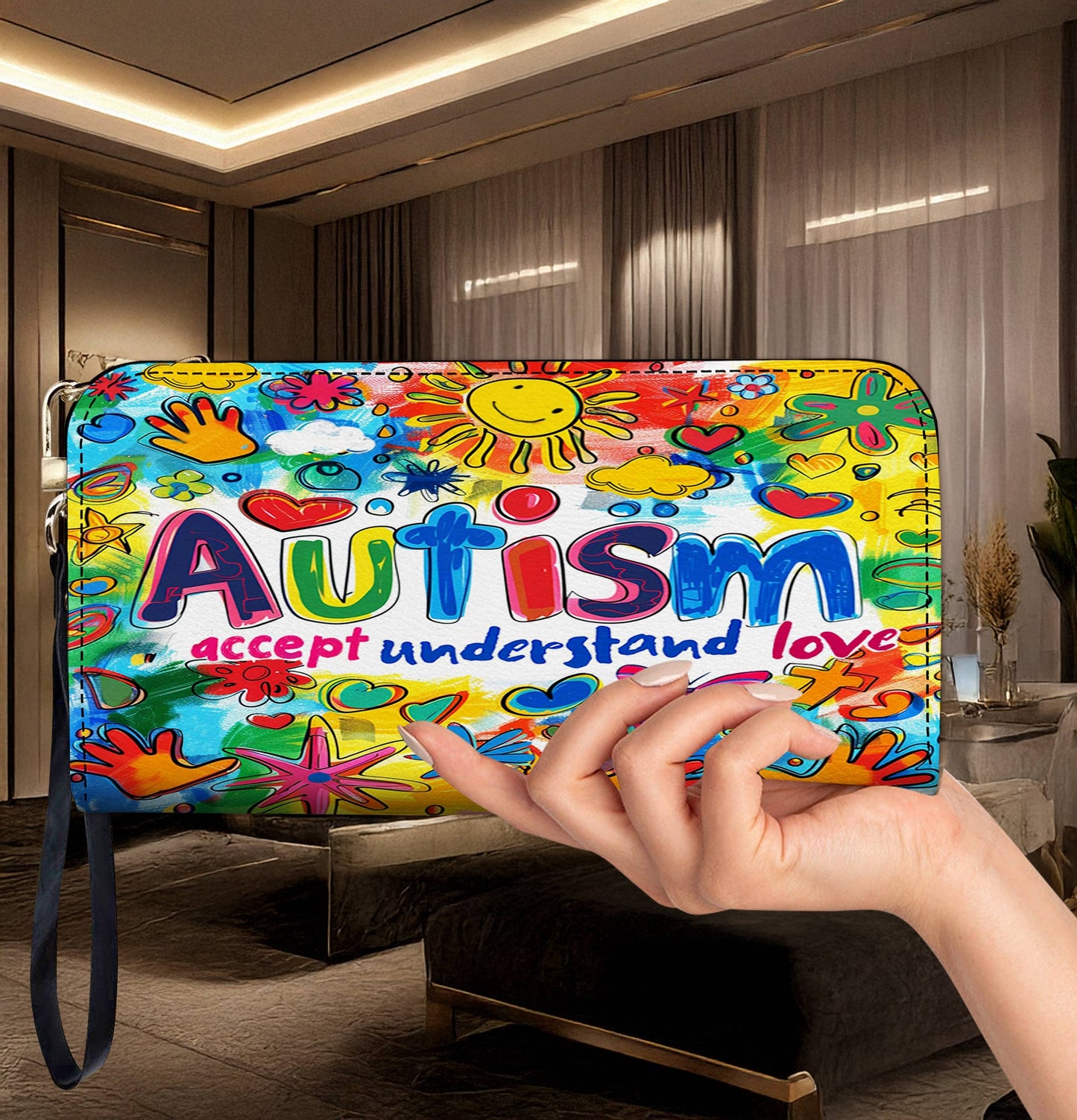 Autism Awareness Leather Wallet Love Understand Accept