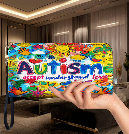 Autism Awareness Leather Wallet Love Understand Accept
