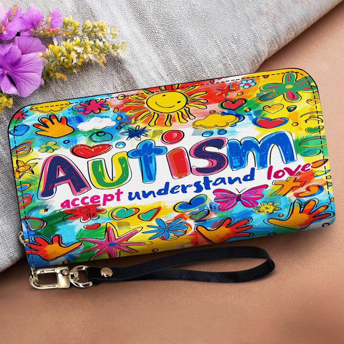 Autism Awareness Leather Wallet Love Understand Accept