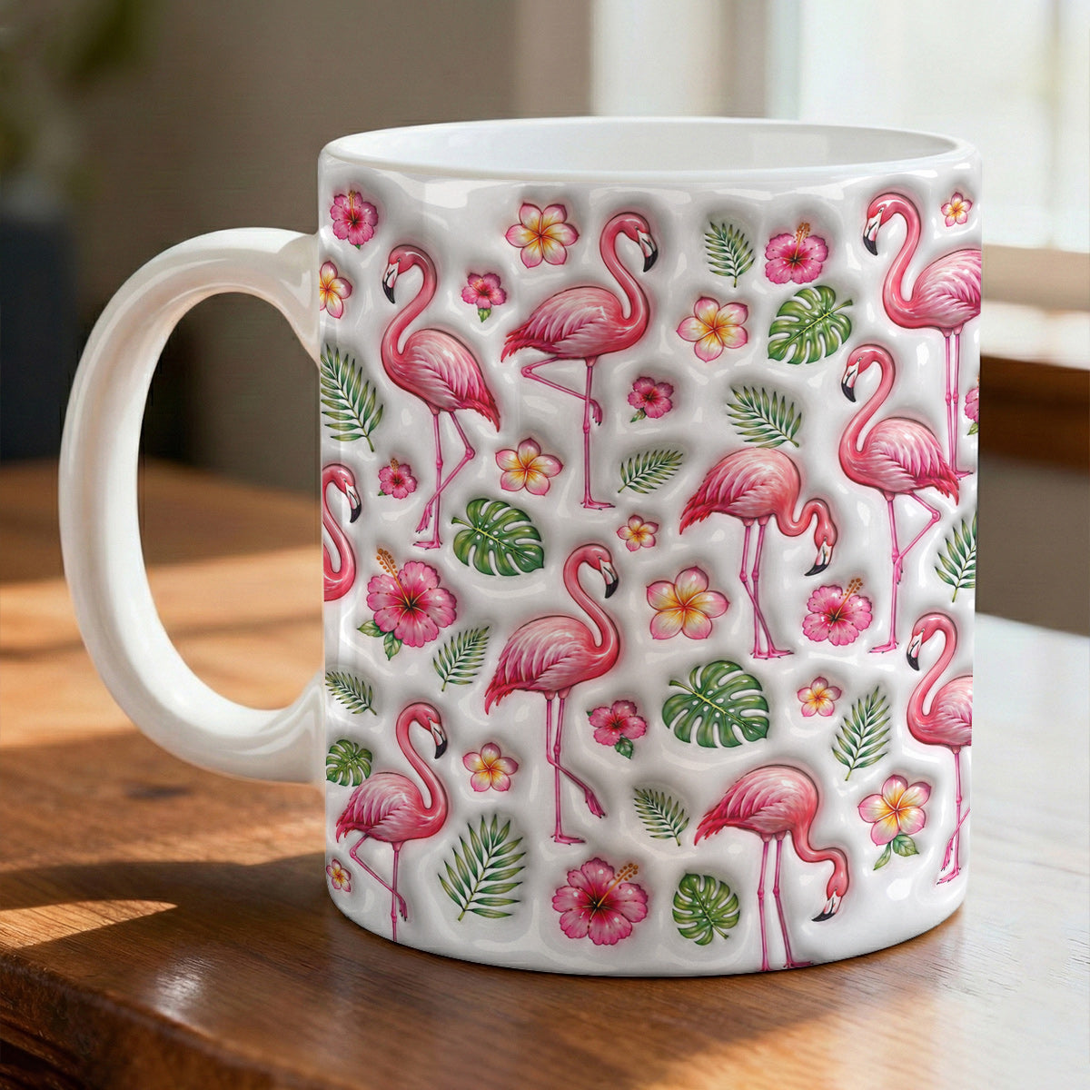 Tropical 11 oz Mug Tropical Flamingo Floral Summer
