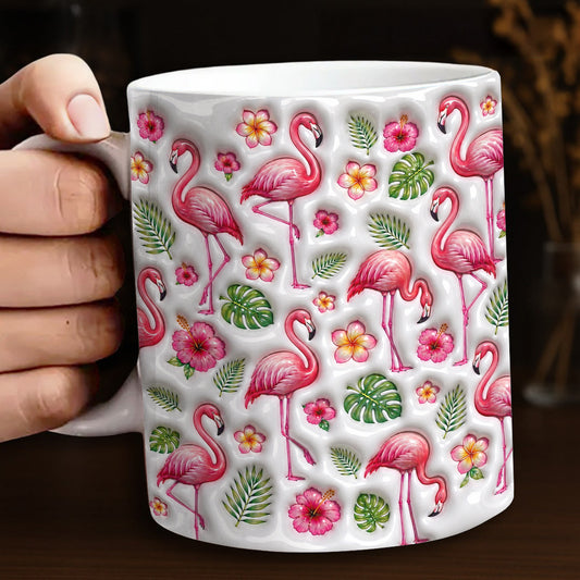 Tropical 11 oz Mug Tropical Flamingo Floral Summer