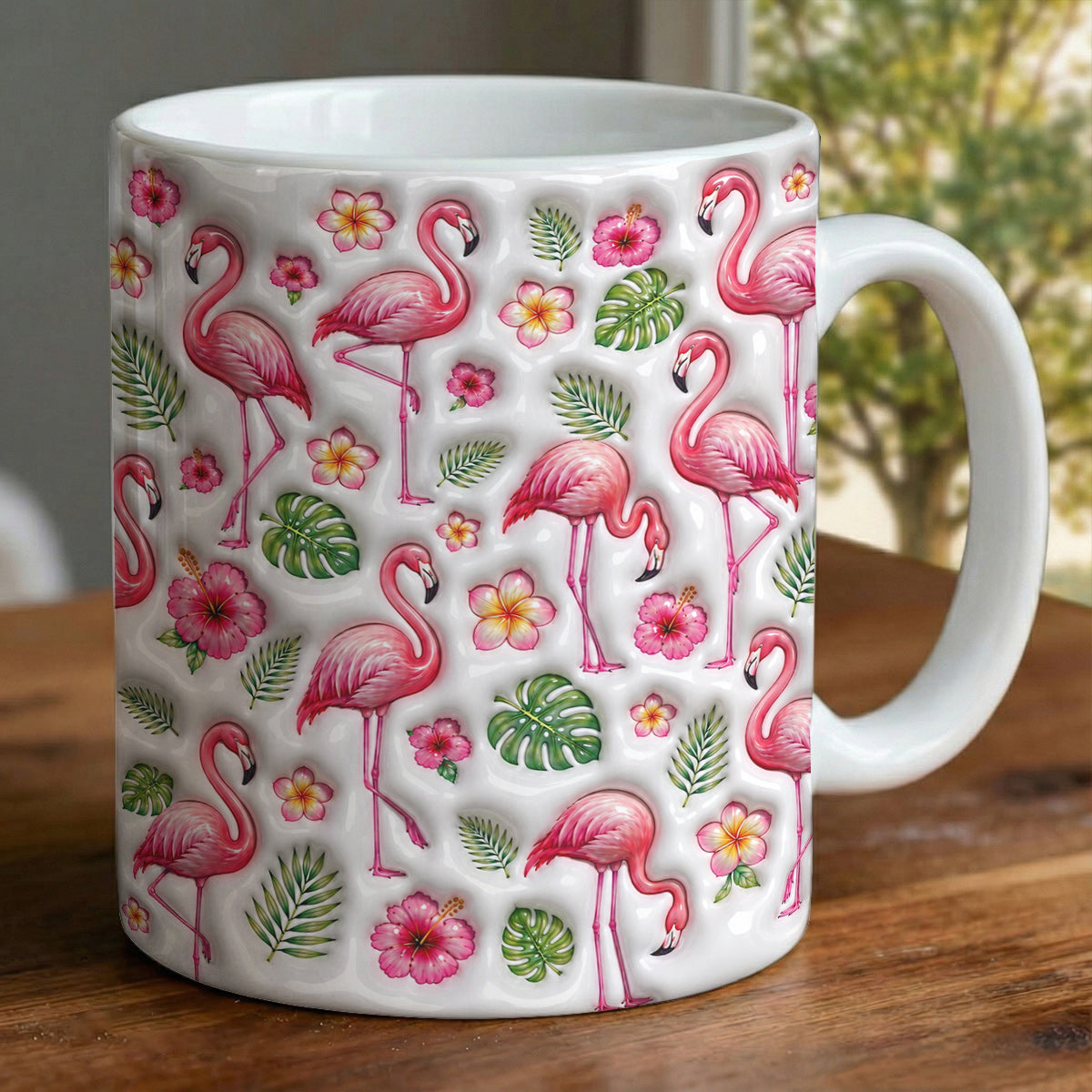 Tropical 11 oz Mug Tropical Flamingo Floral Summer