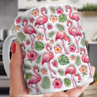 Tropical 11 oz Mug Tropical Flamingo Floral Summer
