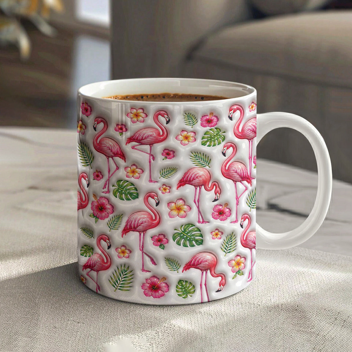 Tropical 11 oz Mug Tropical Flamingo Floral Summer