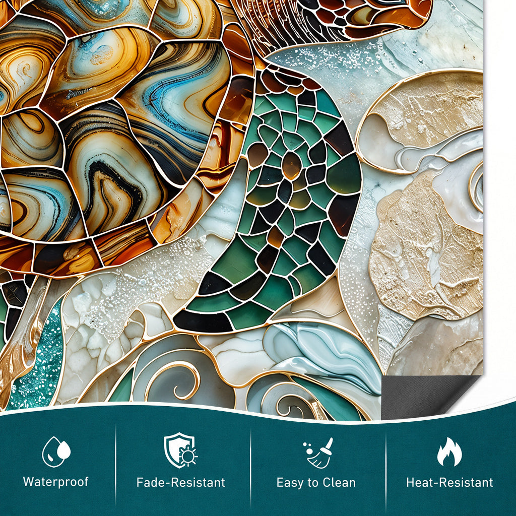 Sea Turtle Magnetic Dishwasher Cover Ocean Mosaic Sea Turtle